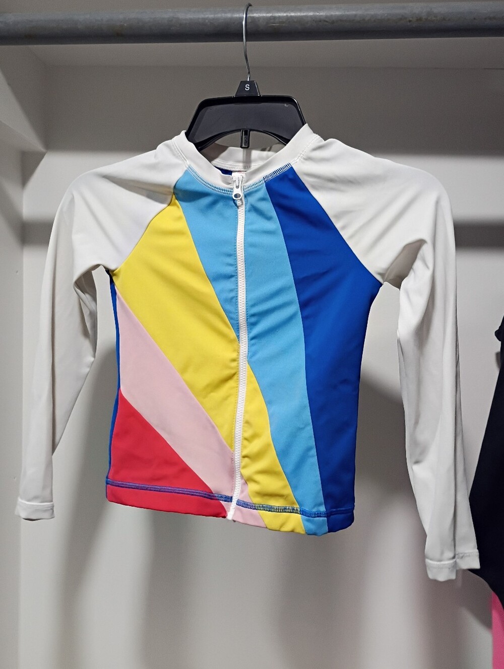 Hanna Andersson Girls Rainbow Swim Rashguard Top